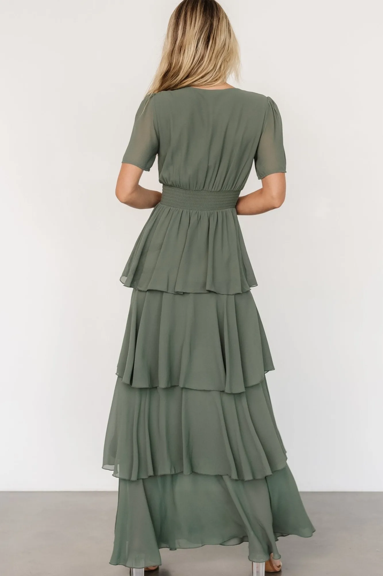 Baltic Born Montaigne Ruffle Maxi Dress | Dark Sage