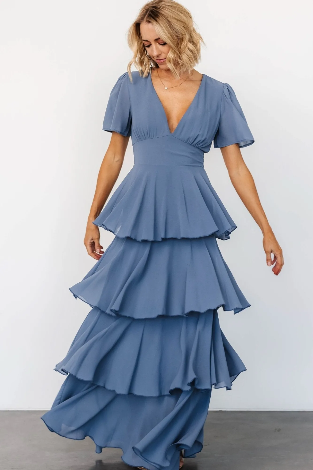 Baltic Born Montaigne Ruffle Maxi Dress | Whisper Blue