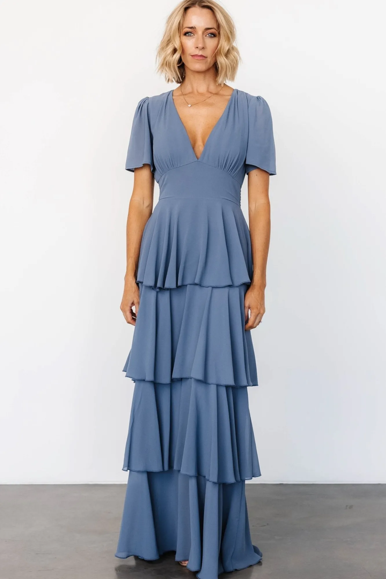 Baltic Born Montaigne Ruffle Maxi Dress | Whisper Blue