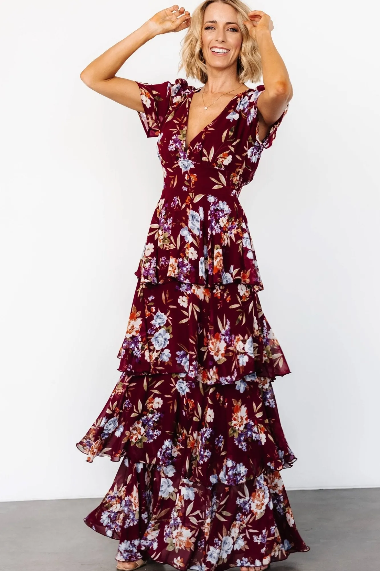Baltic Born Montaigne Ruffle Maxi Dress | Mulberry Floral