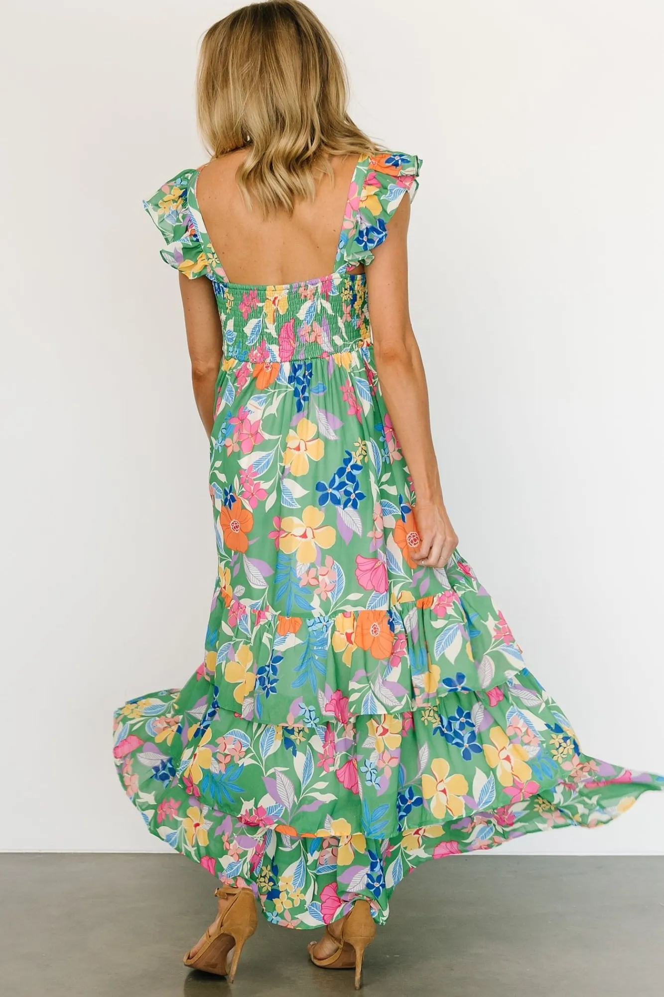 Baltic Born Monte Tiered Maxi Dress | Green Multi
