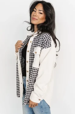 Baltic Born Montreal Houndstooth Shacket | Ivory + Black