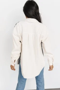 Baltic Born Montreal Houndstooth Shacket | Ivory + Black