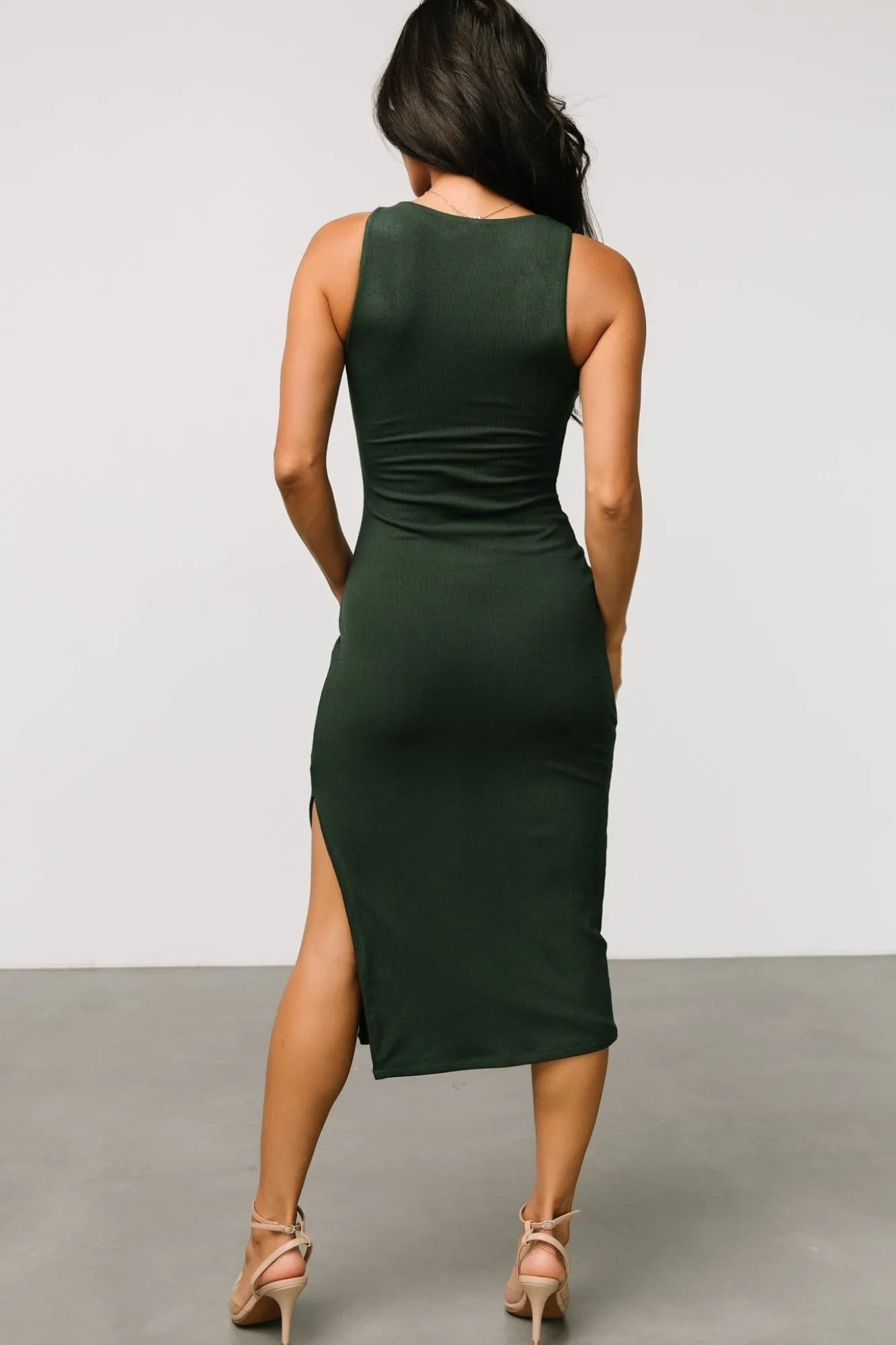 Baltic Born Moore Ribbed Tank Midi Dress | Dark Green