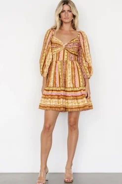 Baltic Born Moriah Mini Dress | Camel Multi