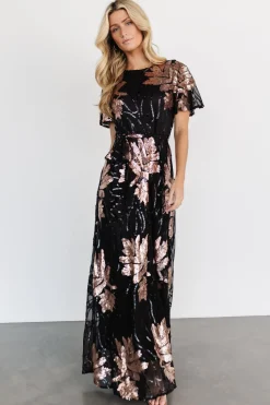 Baltic Born Muse Sequin Maxi Dress | Black + Rose