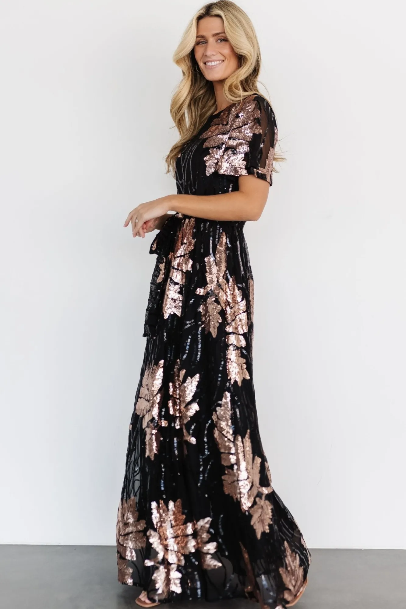 Baltic Born Muse Sequin Maxi Dress | Black + Rose