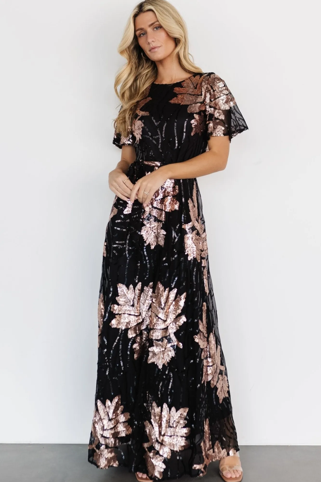Baltic Born Muse Sequin Maxi Dress | Black + Rose