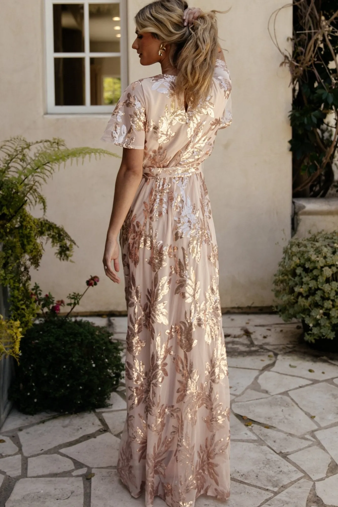 Baltic Born Muse Sequin Maxi Dress | Rose Gold