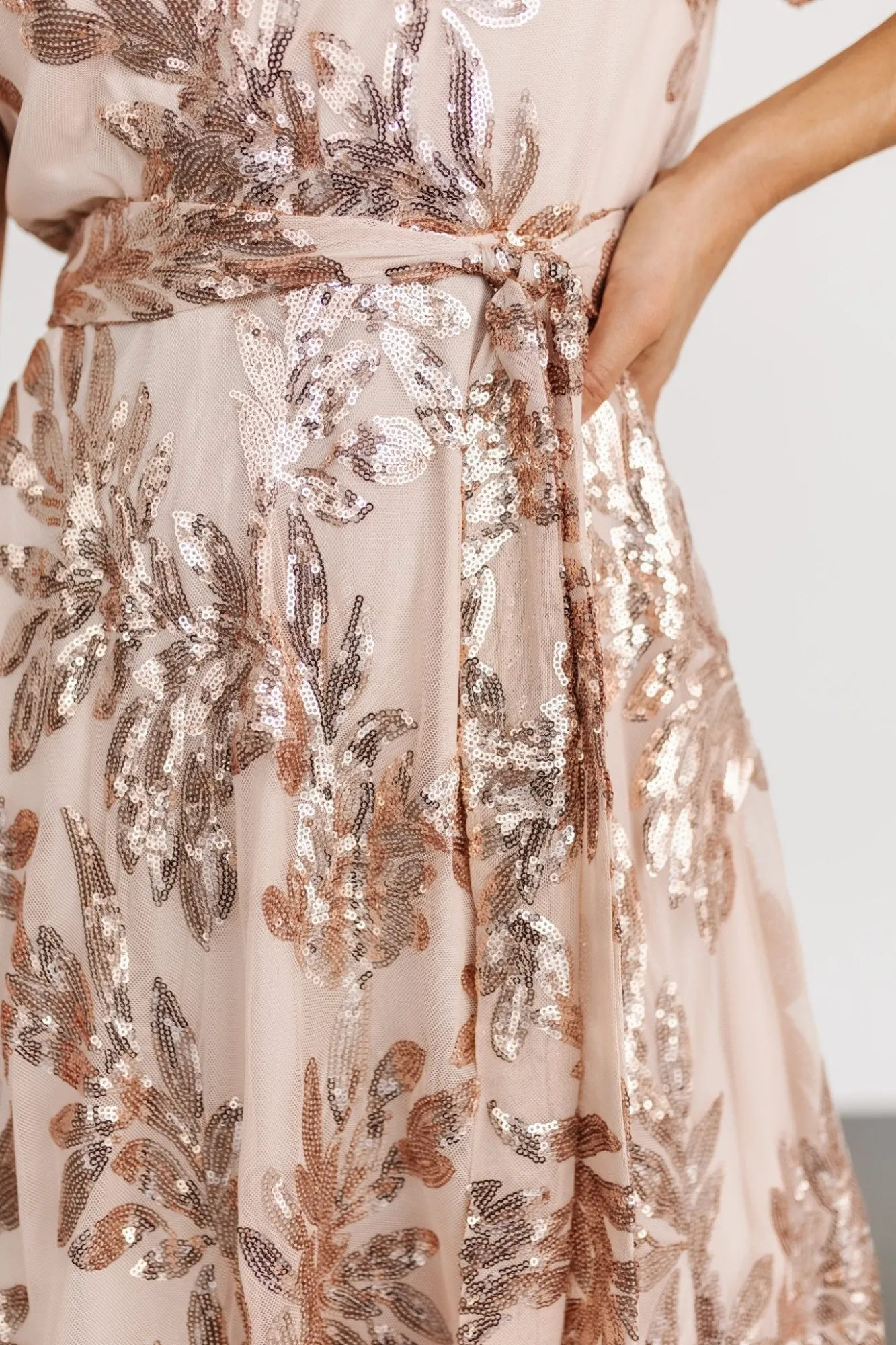 Baltic Born Muse Sequin Maxi Dress | Rose Gold