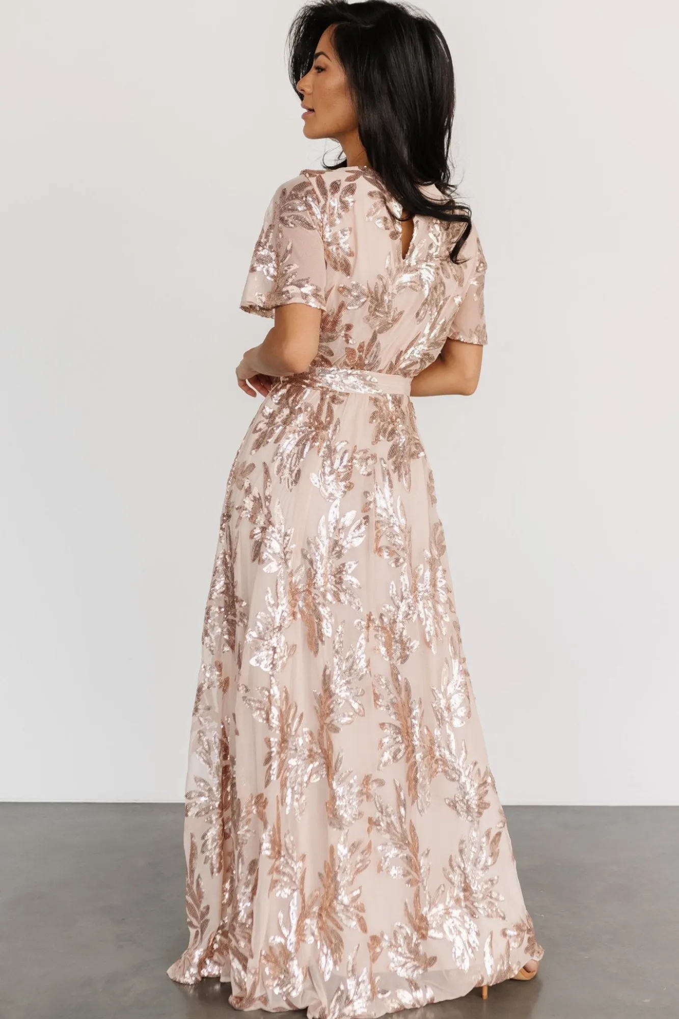 Baltic Born Muse Sequin Maxi Dress | Rose Gold