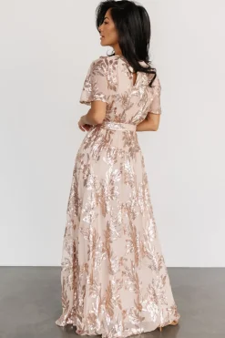 Baltic Born Muse Sequin Maxi Dress | Rose Gold