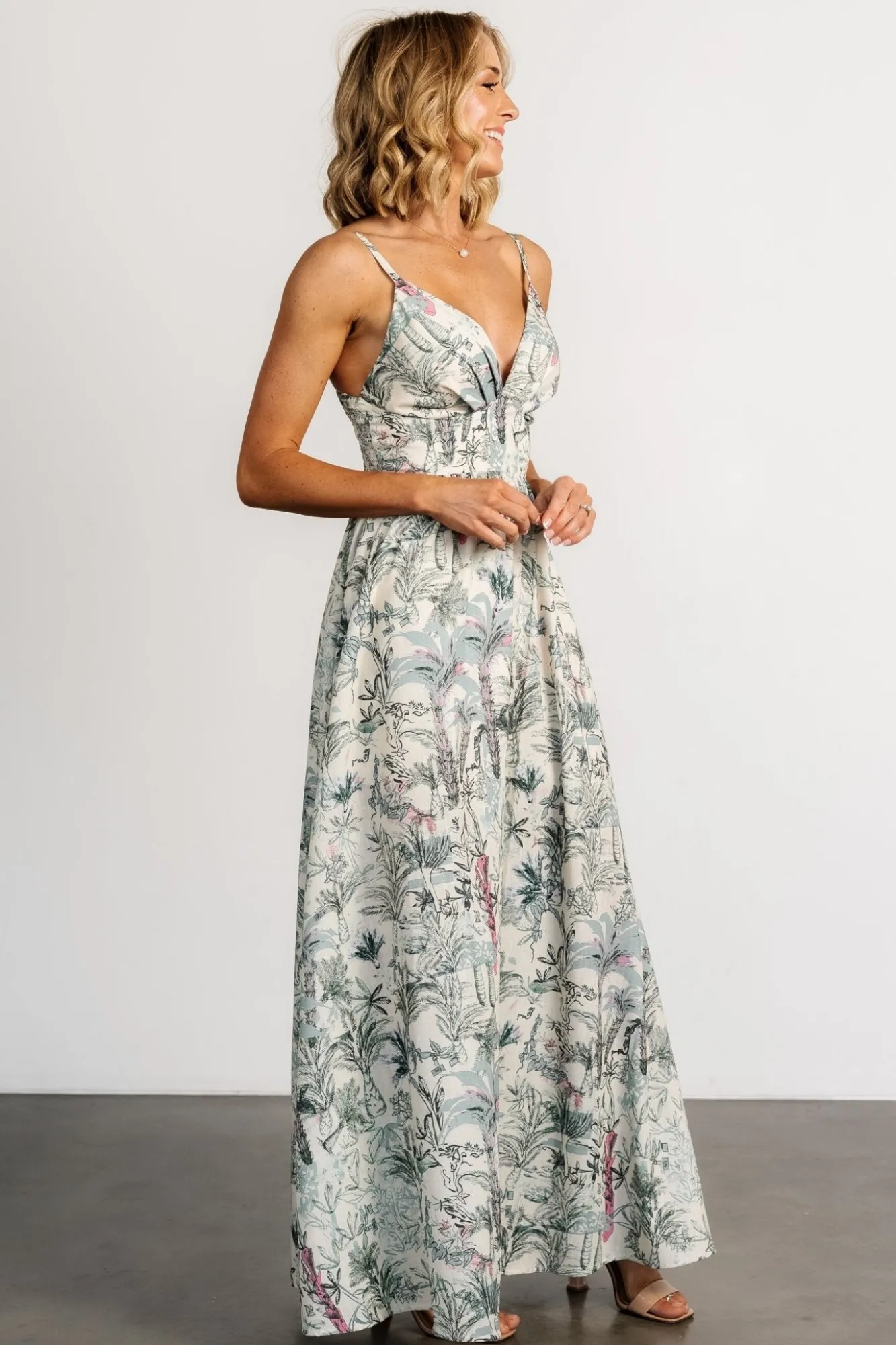 Baltic Born Naia Maxi Dress | Natural + Sage Print