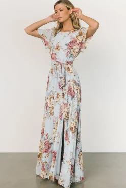 Baltic Born Naomi Short Sleeve Maxi Dress | Blue Multi Floral