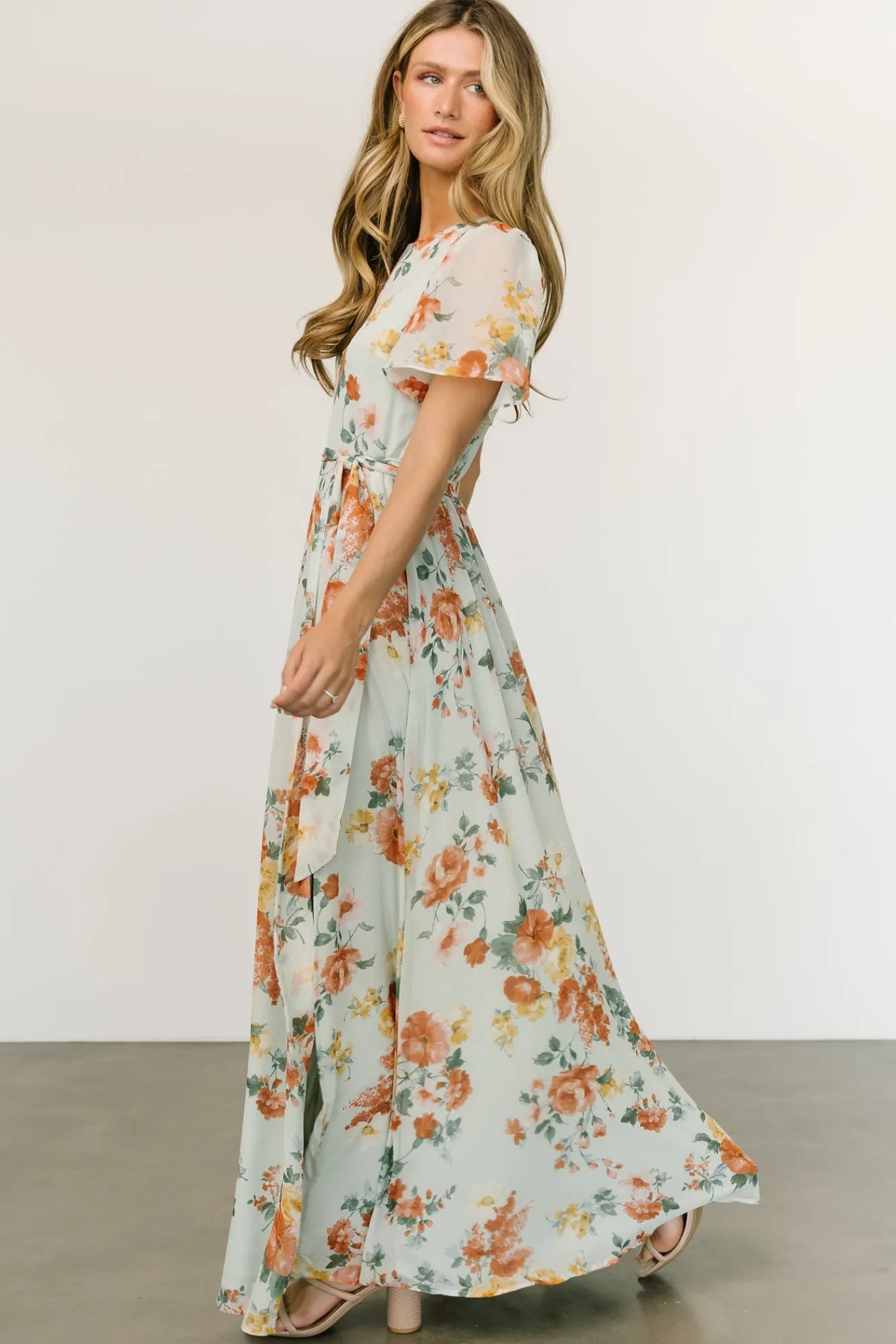 Baltic Born Naomi Short Sleeve Maxi Dress | Sage Floral