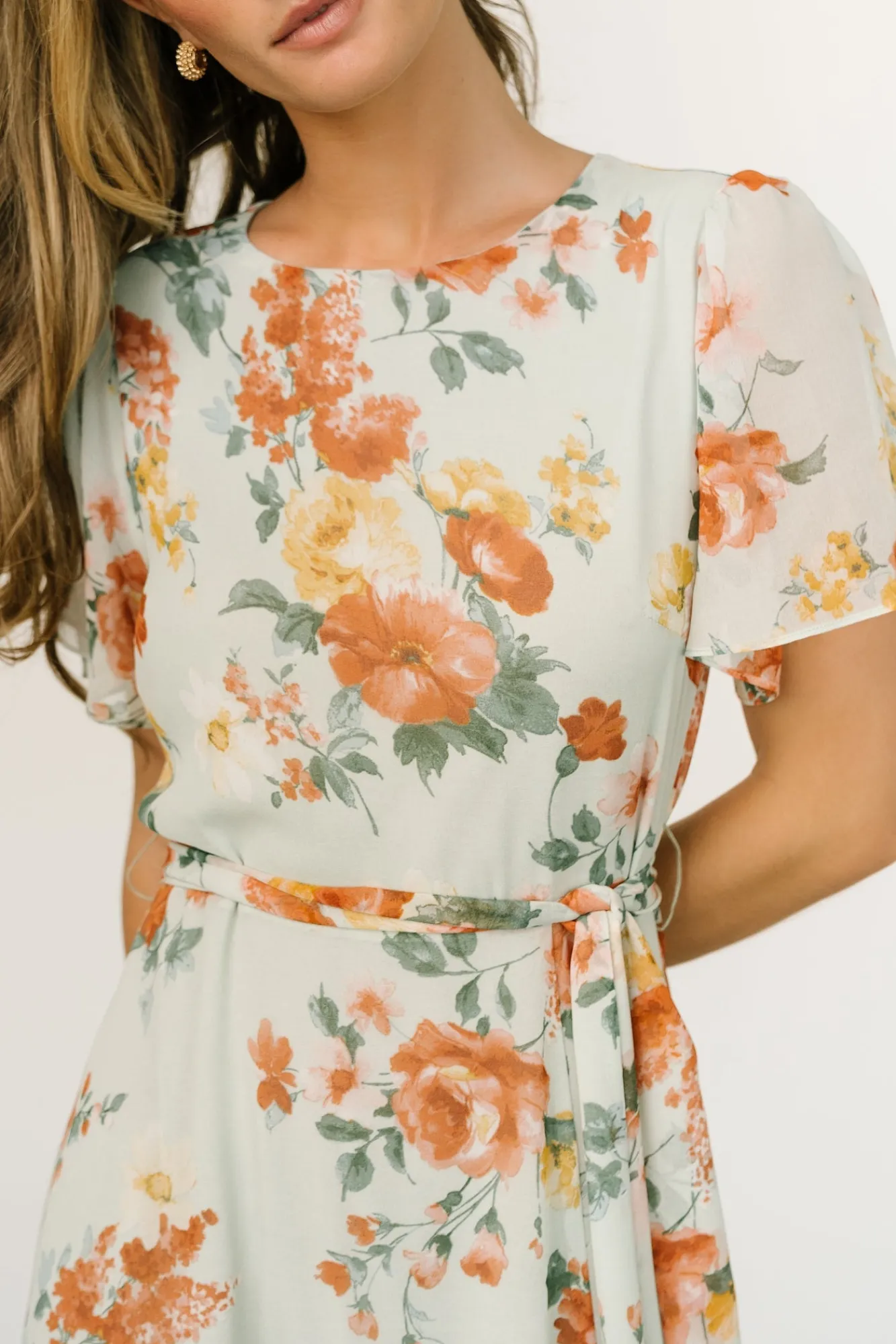 Baltic Born Naomi Short Sleeve Maxi Dress | Sage Floral