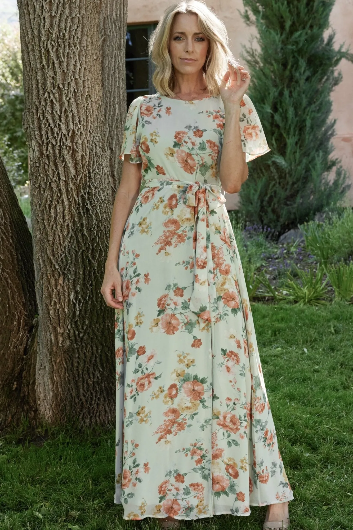 Baltic Born Naomi Short Sleeve Maxi Dress | Sage Floral