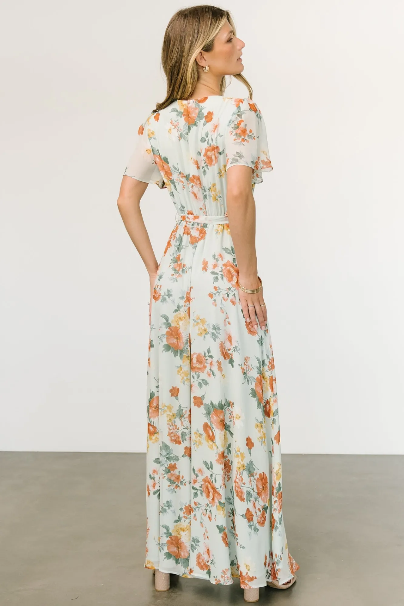 Baltic Born Naomi Short Sleeve Maxi Dress | Sage Floral