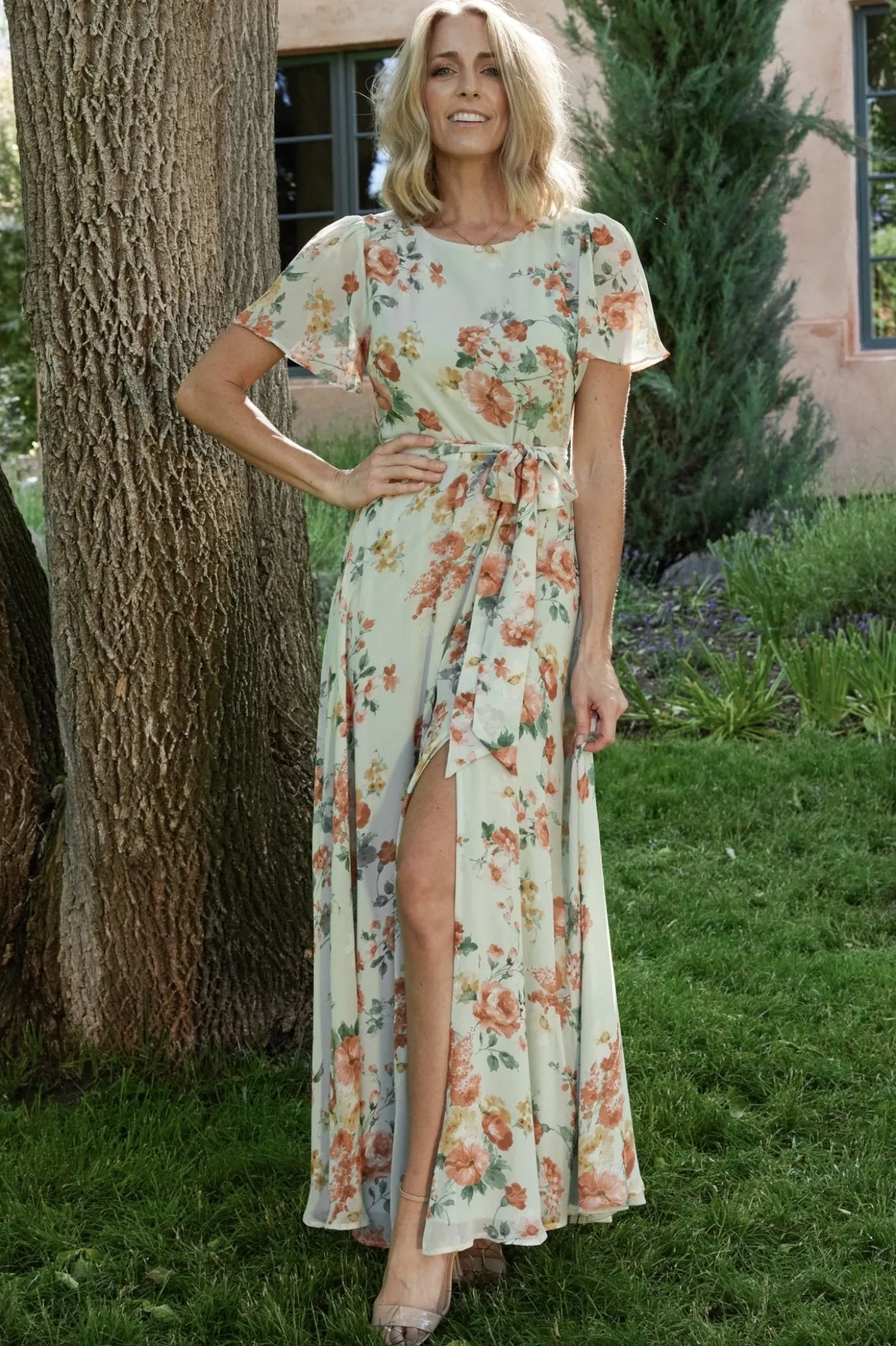 Baltic Born Naomi Short Sleeve Maxi Dress | Sage Floral