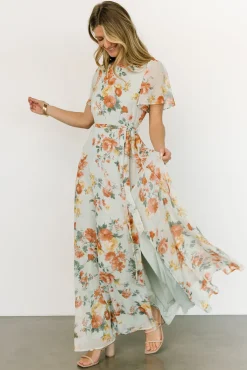 Baltic Born Naomi Short Sleeve Maxi Dress | Sage Floral