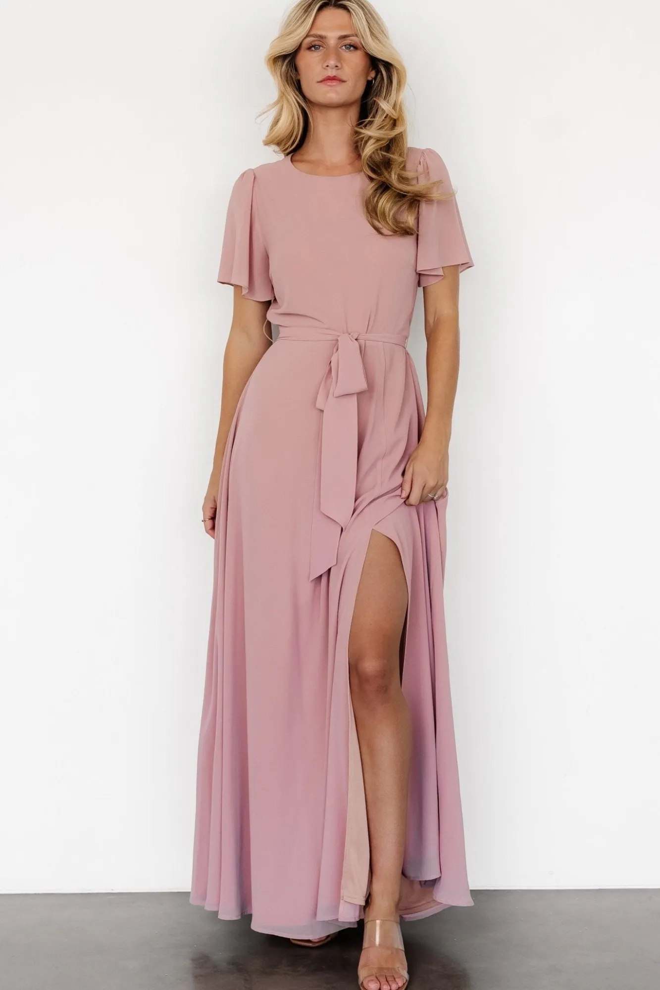 Baltic Born Naomi Short Sleeve Maxi Dress | Blush Pink