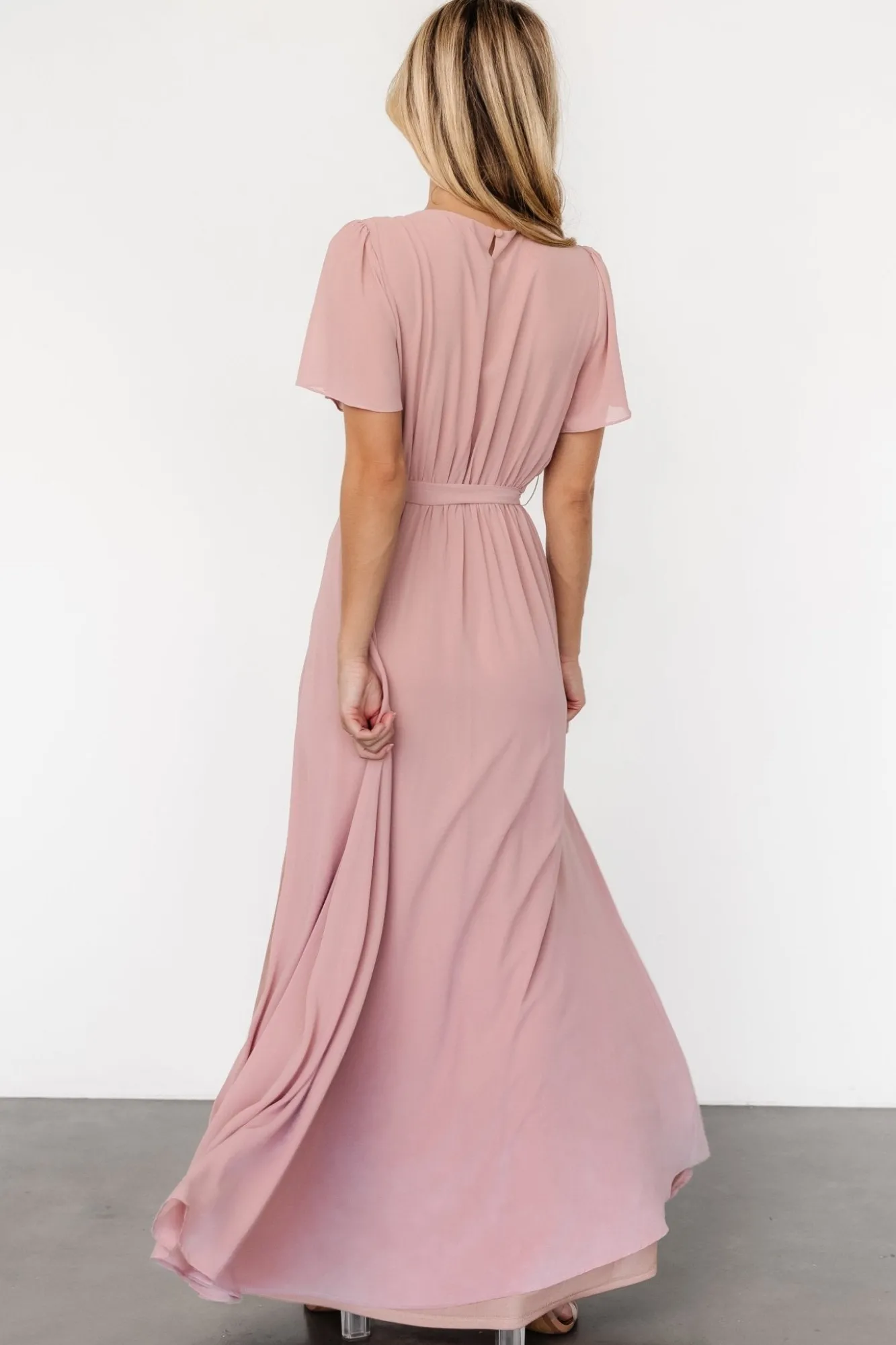 Baltic Born Naomi Short Sleeve Maxi Dress | Blush Pink