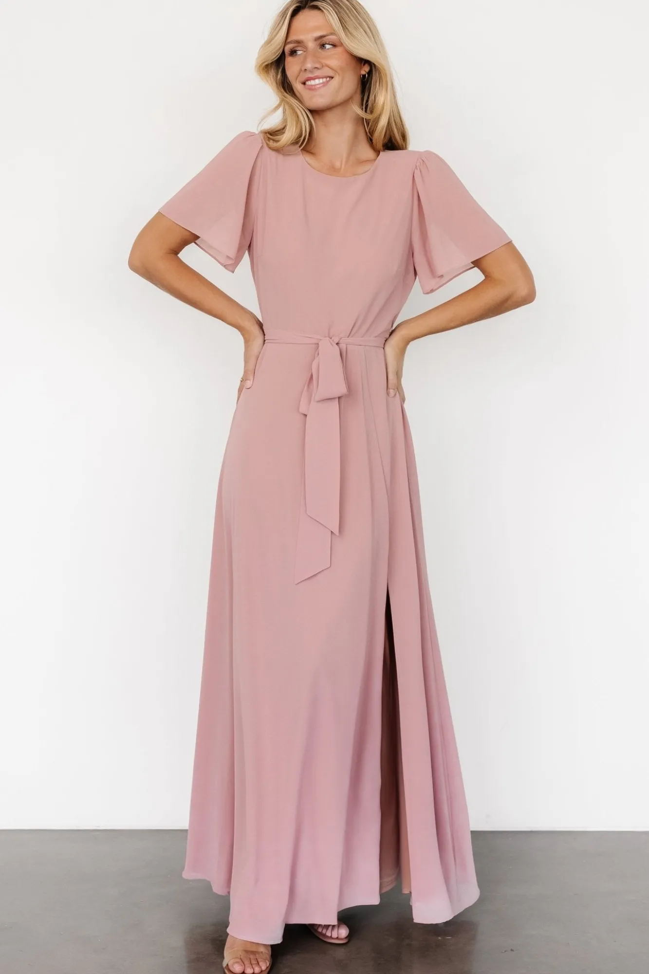 Baltic Born Naomi Short Sleeve Maxi Dress | Blush Pink