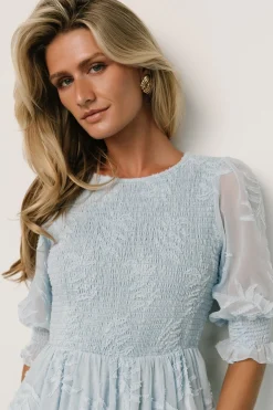 Baltic Born Nellie Smocked Midi Dress | Light Blue