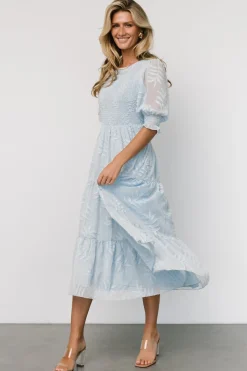 Baltic Born Nellie Smocked Midi Dress | Light Blue