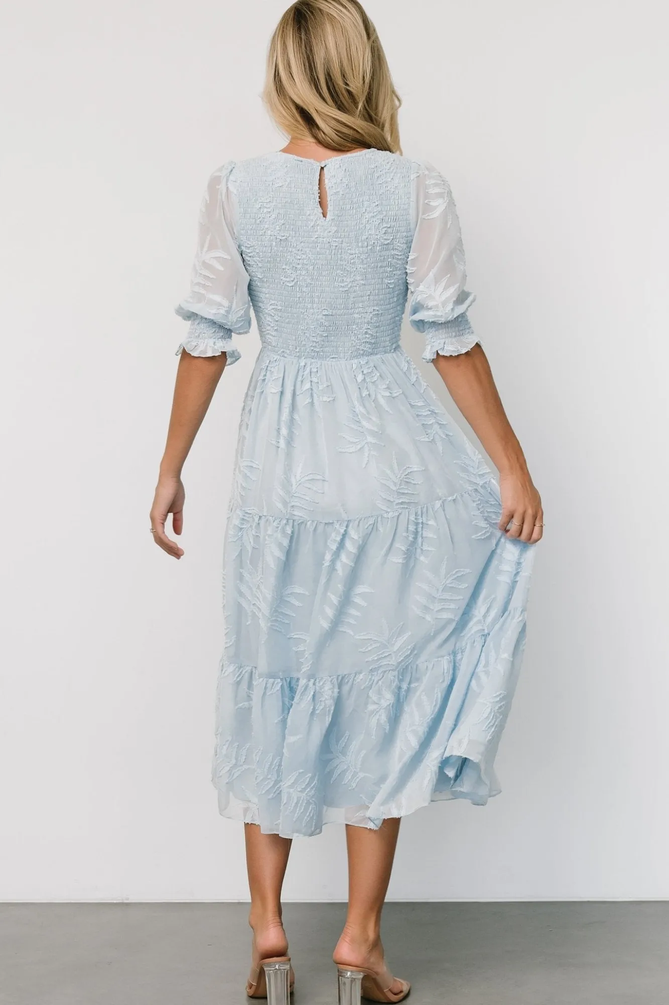 Baltic Born Nellie Smocked Midi Dress | Light Blue