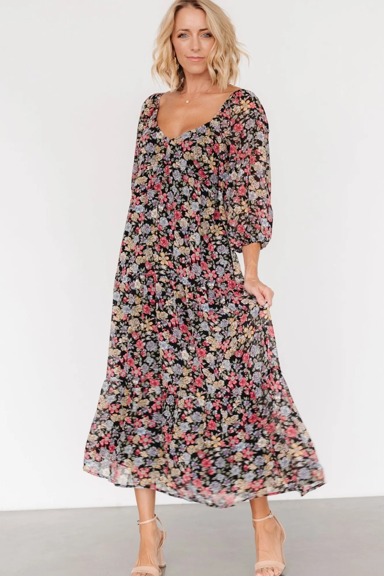 Baltic Born Nevaeh Bubble Sleeve Dress | Multi Floral