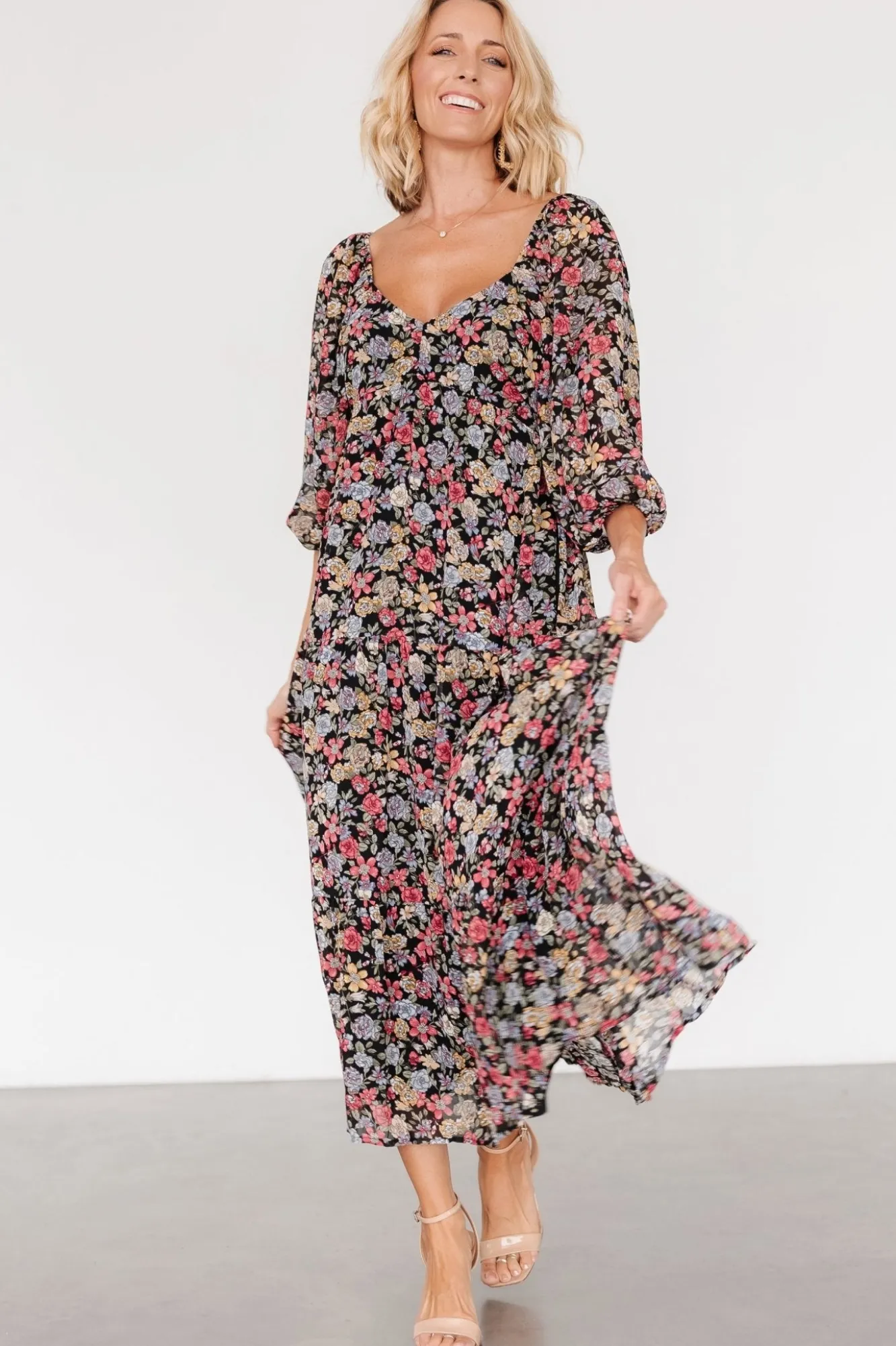 Baltic Born Nevaeh Bubble Sleeve Dress | Multi Floral