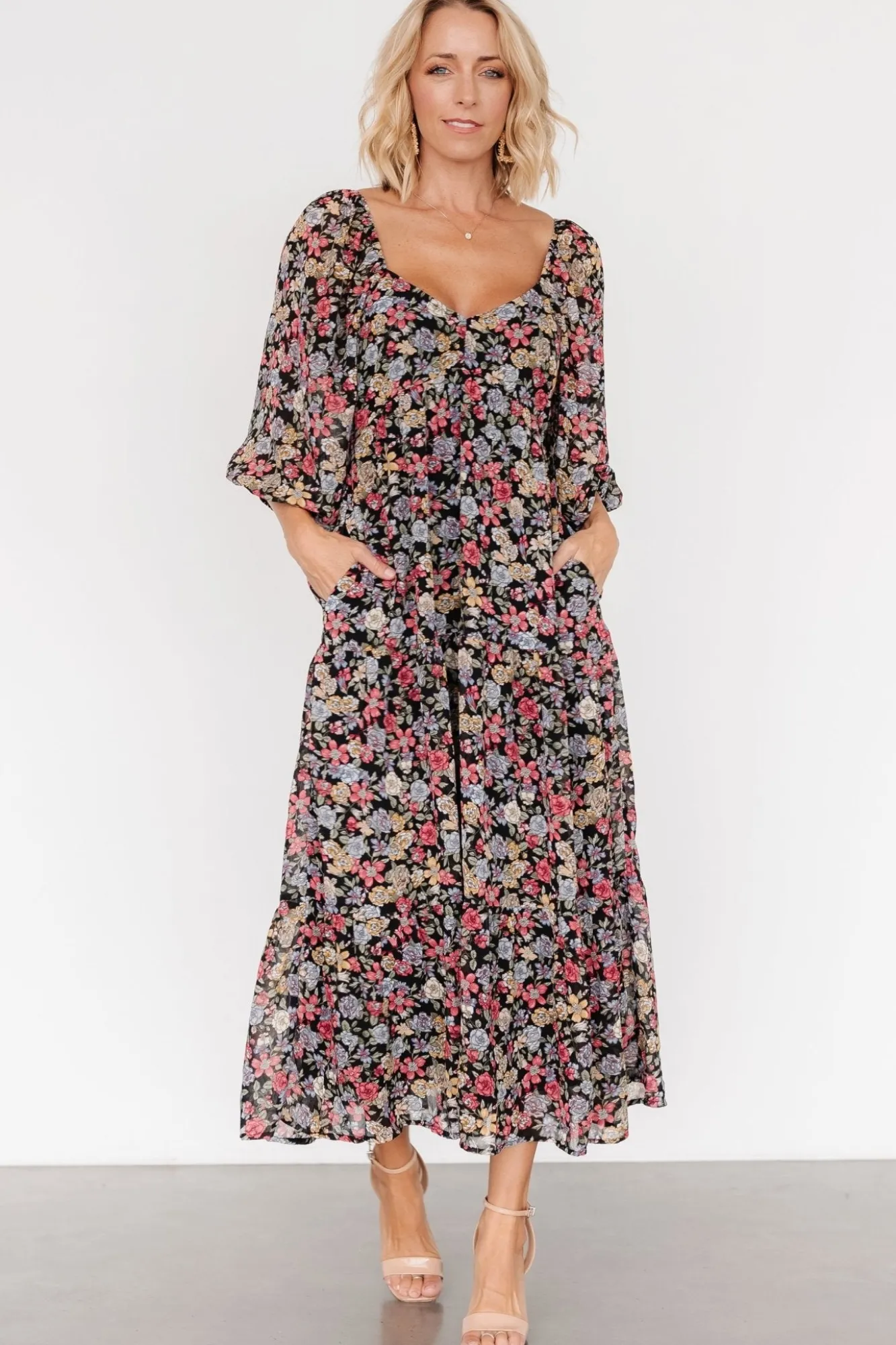 Baltic Born Nevaeh Bubble Sleeve Dress | Multi Floral