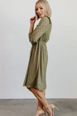 Baltic Born Nixon Pintuck Ruffle Midi Dress |