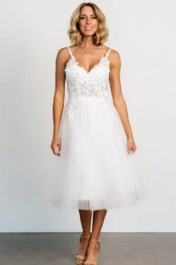 Baltic Born Noelle Shimmer Midi Dress | Off White
