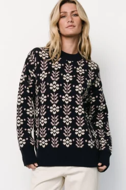 Baltic Born Norris Sweater | Navy Multi Floral