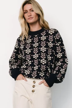 Baltic Born Norris Sweater | Navy Multi Floral