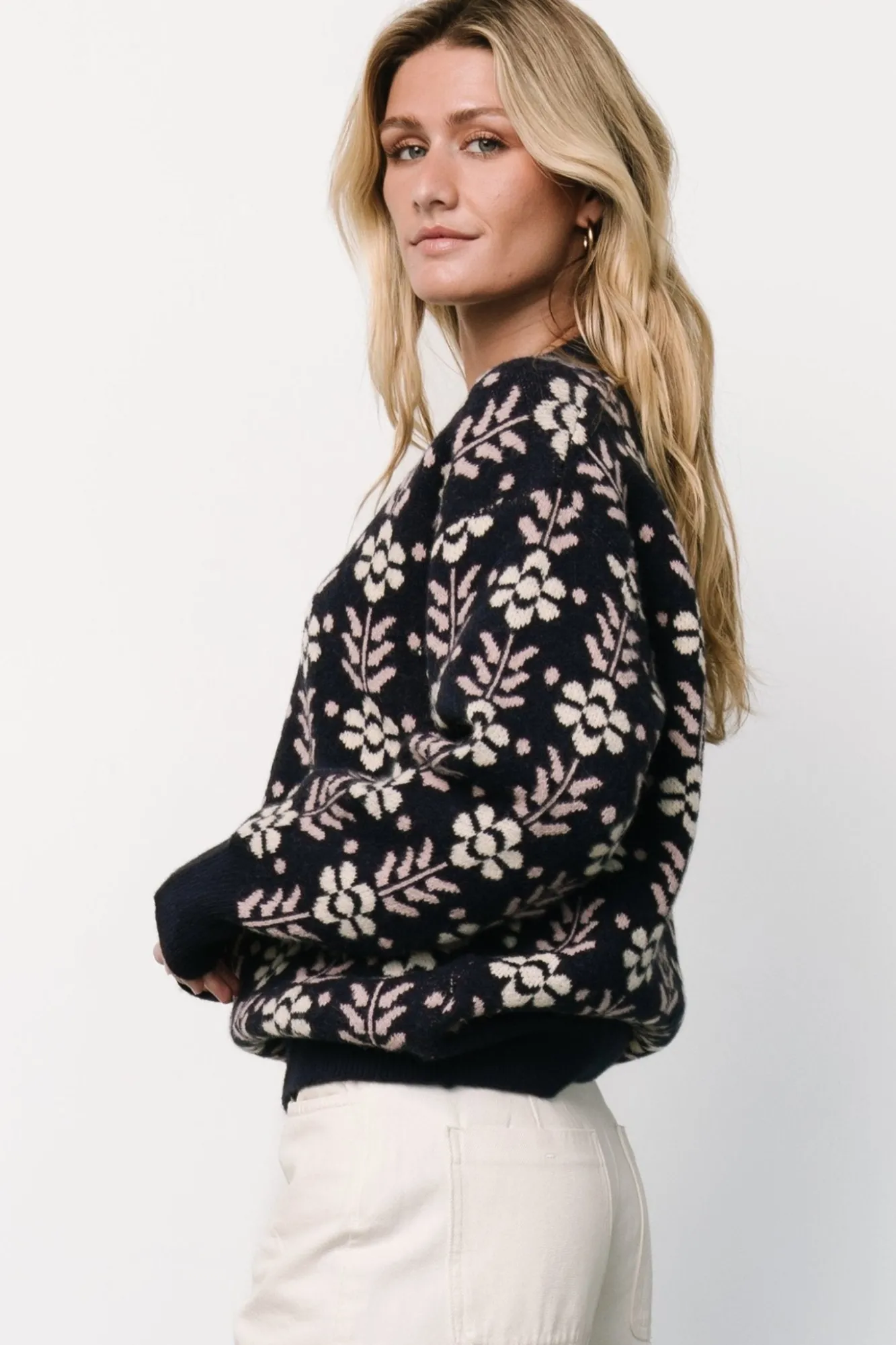 Baltic Born Norris Sweater | Navy Multi Floral