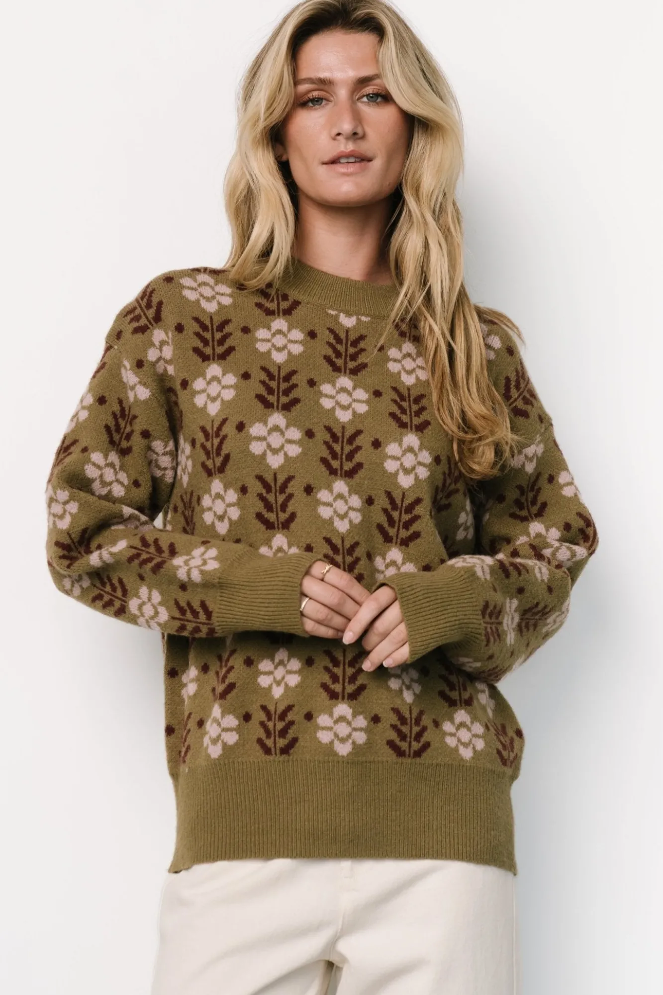 Baltic Born Norris Sweater | Olive Multi Floral