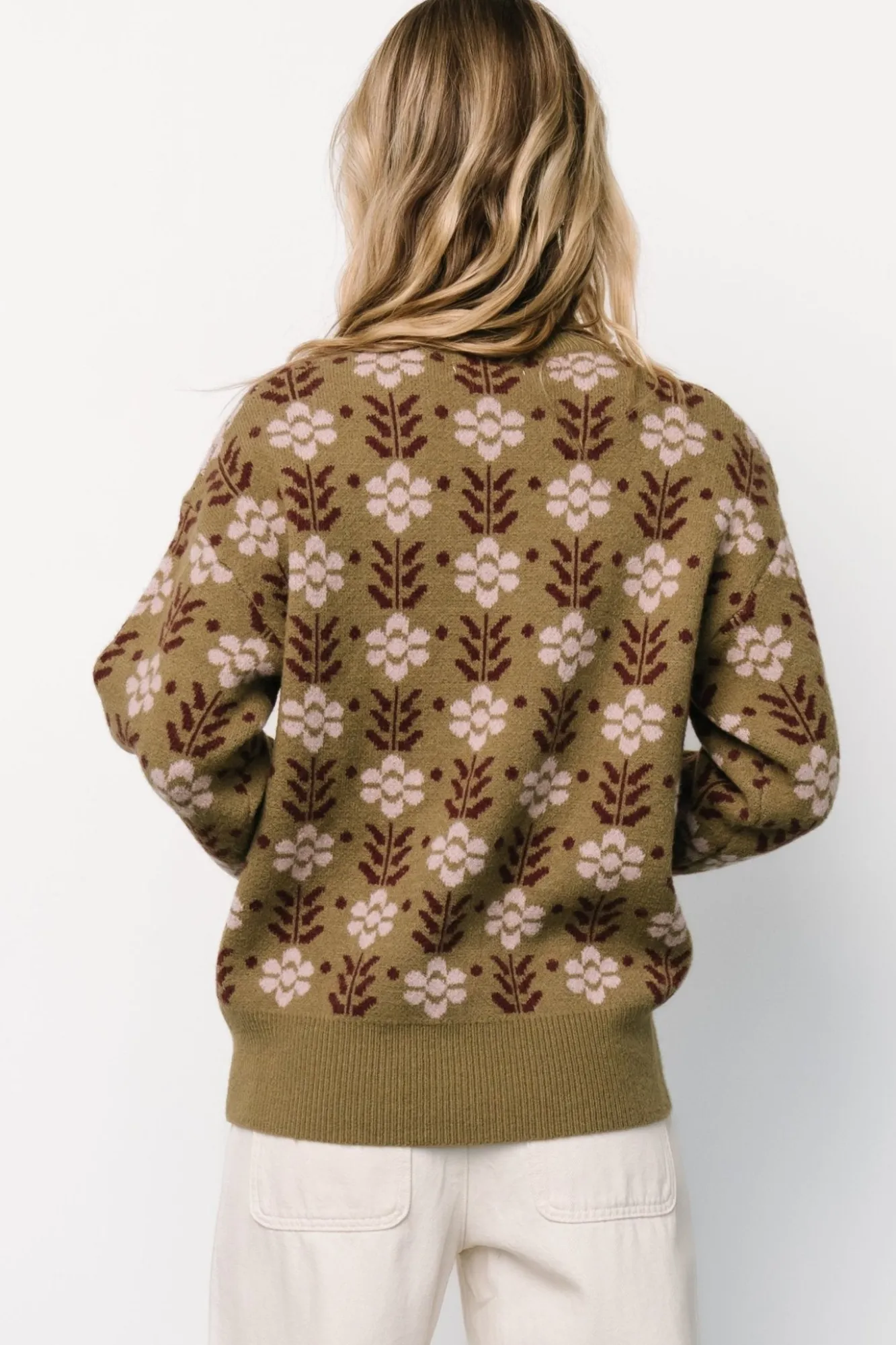 Baltic Born Norris Sweater | Olive Multi Floral