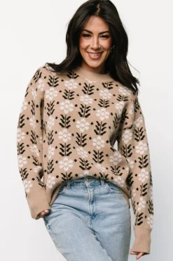 Baltic Born Norris Sweater | Tan Multi Floral