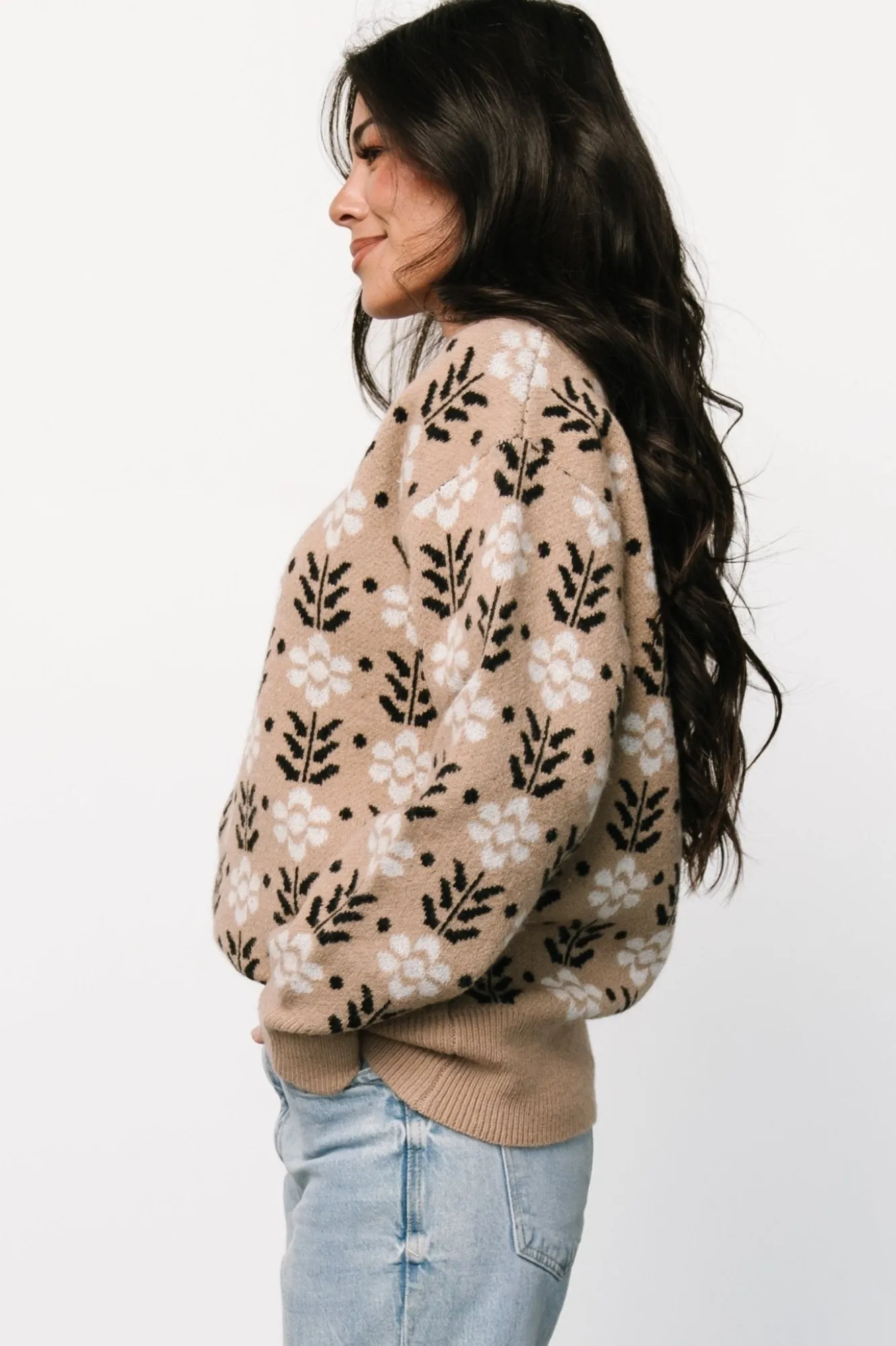 Baltic Born Norris Sweater | Tan Multi Floral