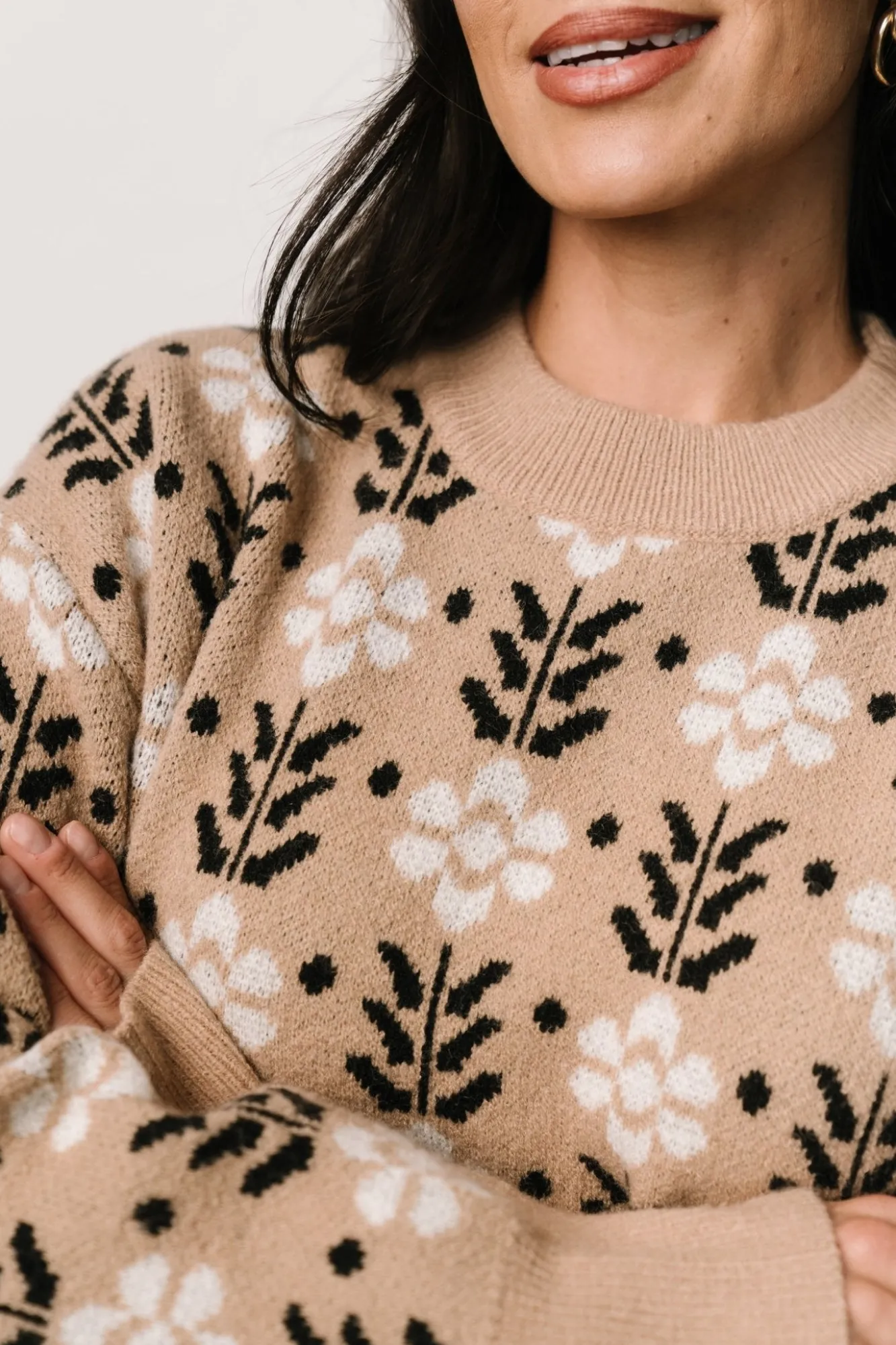 Baltic Born Norris Sweater | Tan Multi Floral