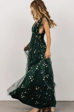 Baltic Born Nova Shimmer Maxi Dress | Green + Gold