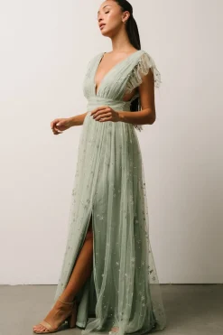 Baltic Born Nova Shimmer Maxi Dress | Sage + Silver