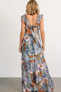 Baltic Born Nylah Back Tie Maxi Dress | Blue Multi