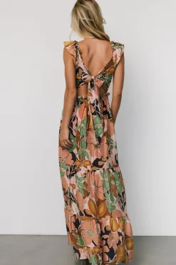 Baltic Born Nylah Back Tie Maxi Dress | Mocha Multi