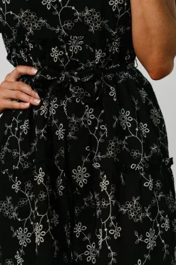 Baltic Born Odeya Tiered Midi Dress | Black + White
