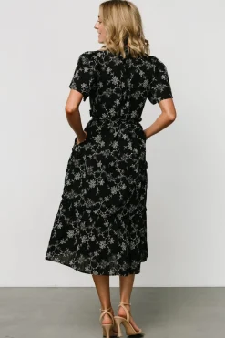 Baltic Born Odeya Tiered Midi Dress | Black + White