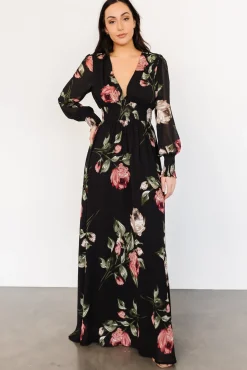 Baltic Born Olivia Maxi Dress | Black Rose Floral
